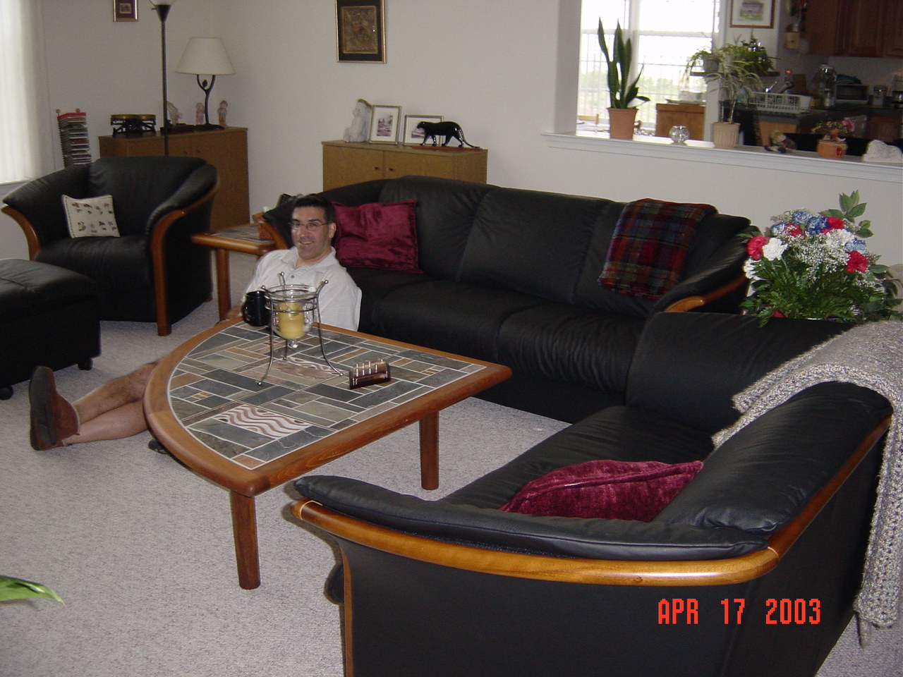 Nick with the new furniture