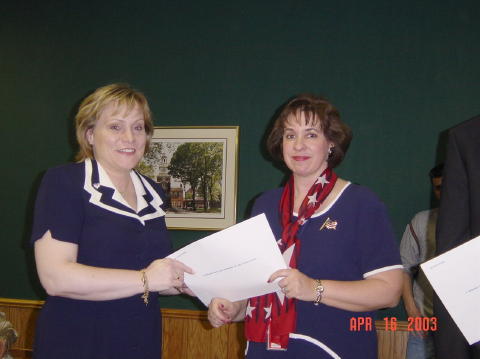 The commissioner handing me my certificate